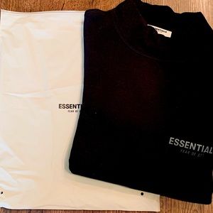 FEAR OF GOD ESSENTIALS Black Mock Neck Sweatshirt